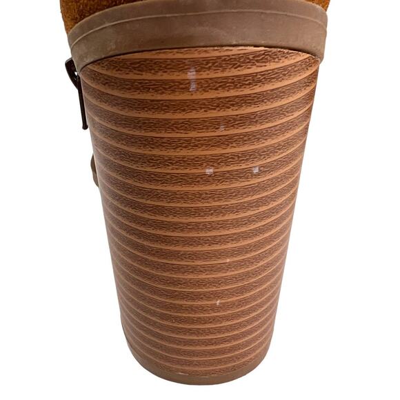 Lulus Essex Booties Brown Size 11 Mid Calf Pointed Toe Faux Leather Zippers Shoe - Picture 11 of 11